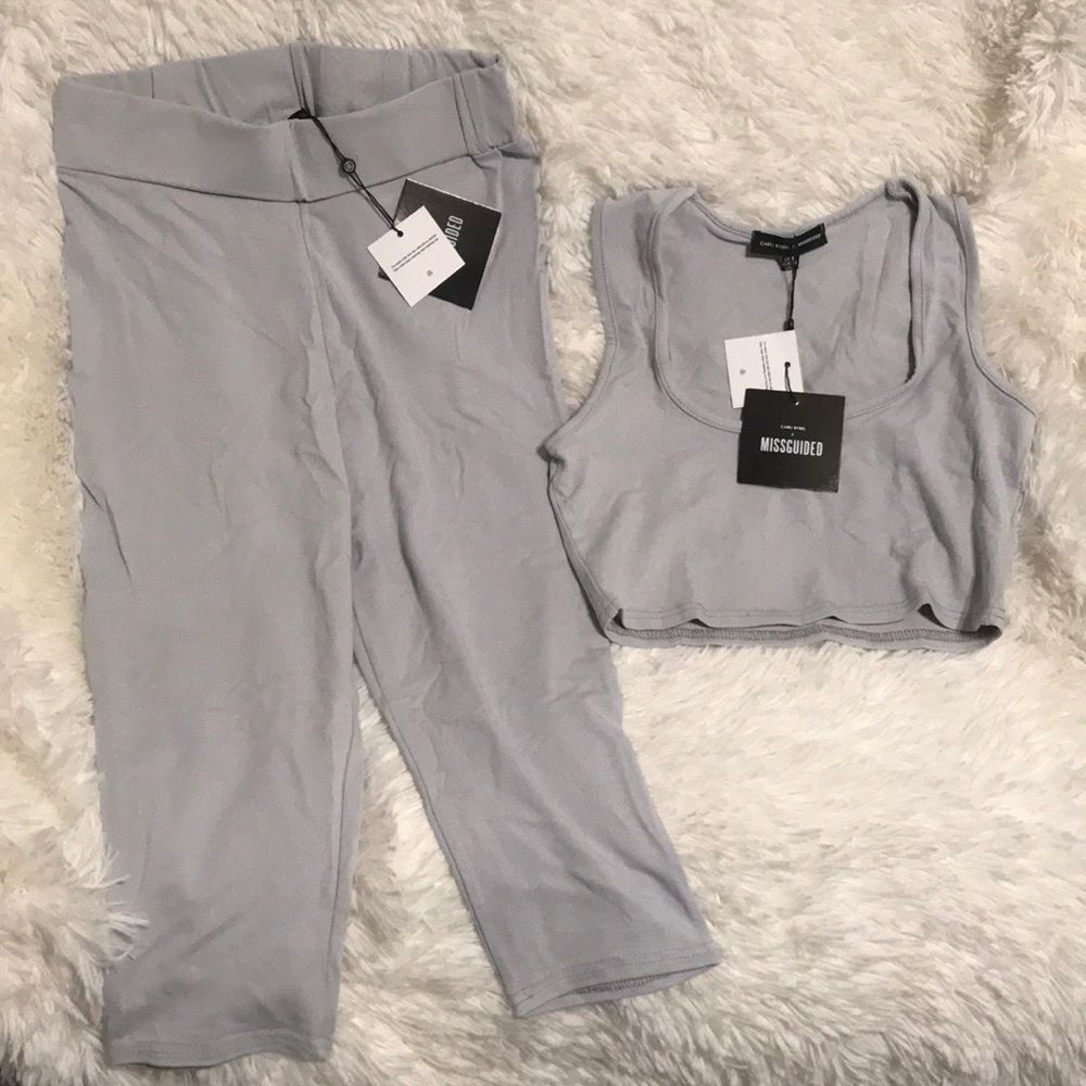NWT Carli Bybel x Missguided Crop Top + Pants Set Y2K Original Collab